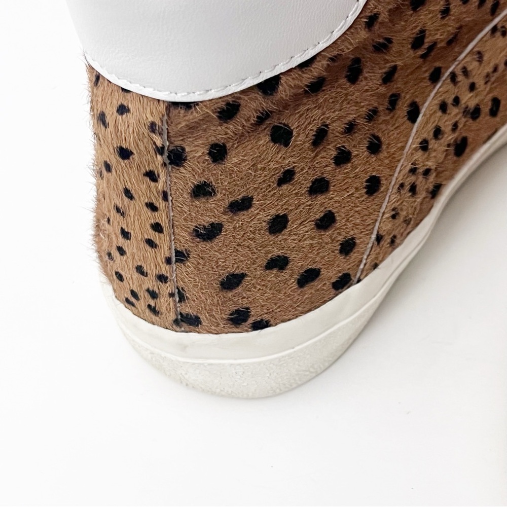 MADEWELL Spotted Calf Hair Lace Up Sidewalk High Top Sneakers Women’s Size 8 - Picture 13 of 15